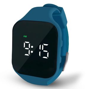 Rechargeable Water-Resistant Digital Watch Time Gift for Kids, Blue