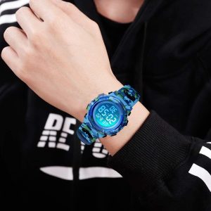Sports Watch , Boy Waterproof Casual Electronic Quartz 7 Colorful Led Watches - Image 6