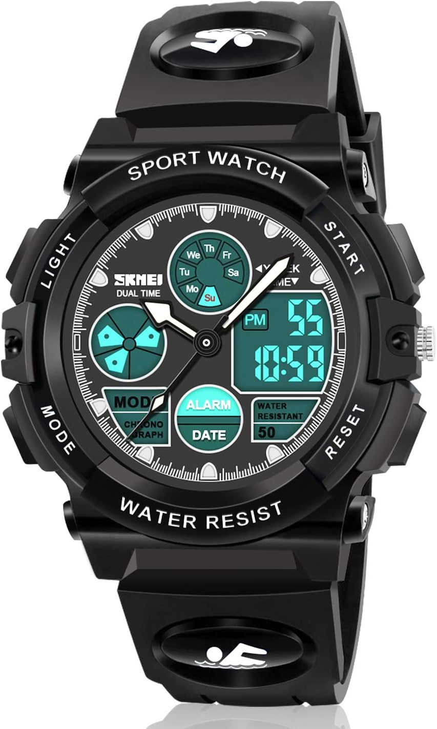 7132qTAKA6L._AC_SL1500_.jpg Kids Digital Watches, LED Waterproof Sports Watches for Kids- Best Gifts for Boys Girls - Image 1