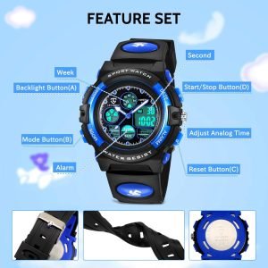 Waterproof Watch with Alarm Clock Stopwatch Wrist Watch - Image 3
