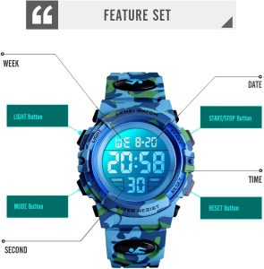 Sports Watch , Boy Waterproof Casual Electronic Quartz 7 Colorful Led Watches - Image 4